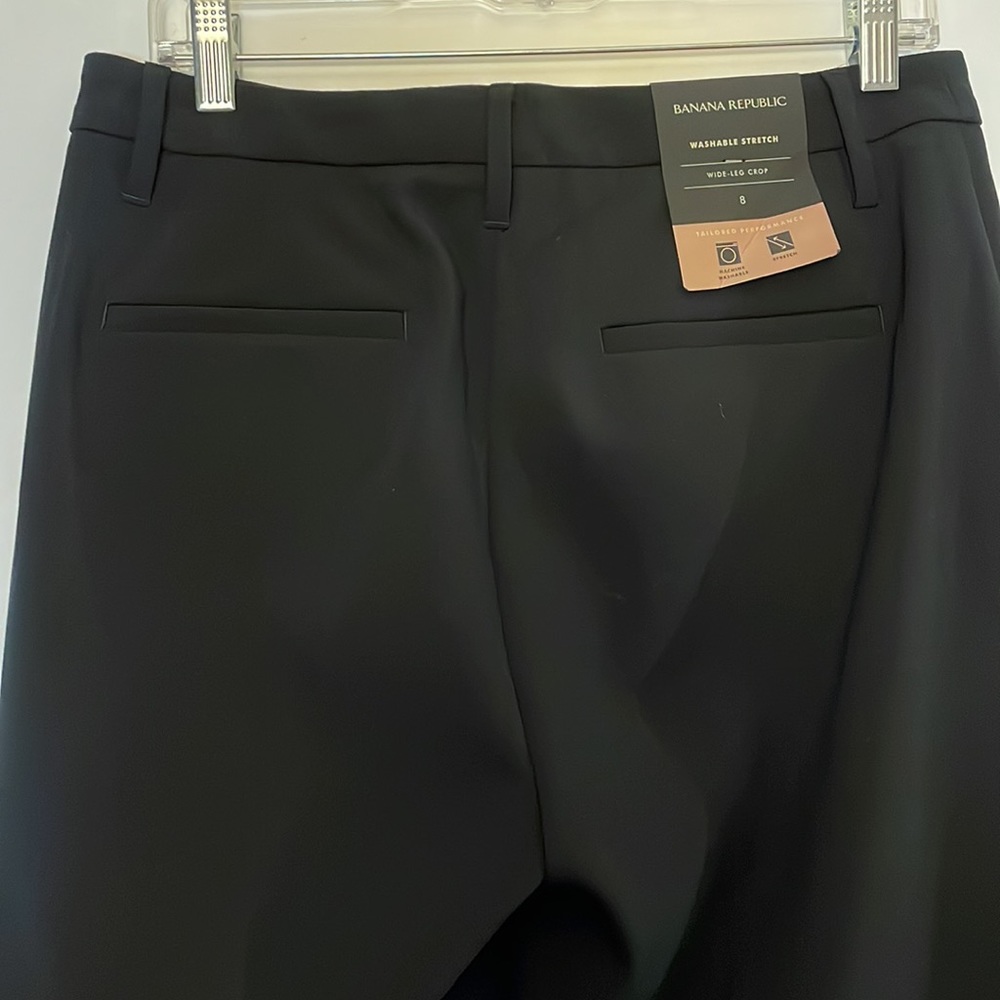 NWT High Rise Wide Leg Crop Pants - Black Slacks